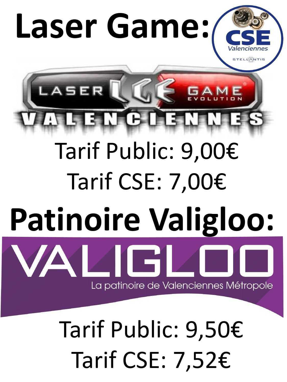 TARIFS DIVERTISSEMENTS (Bowling, laser Game, patinoire, padel...) 2026
