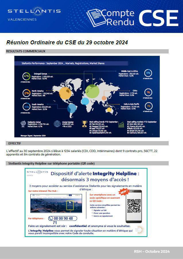 CSE ORDINAIRE du 29/10/24