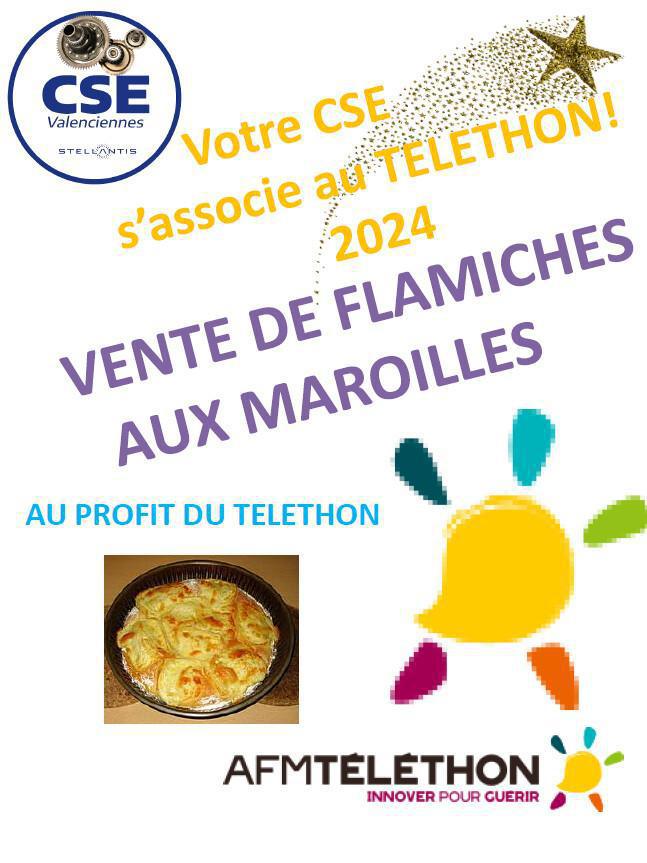 Flamiches et produits frais du téléthon 2024
