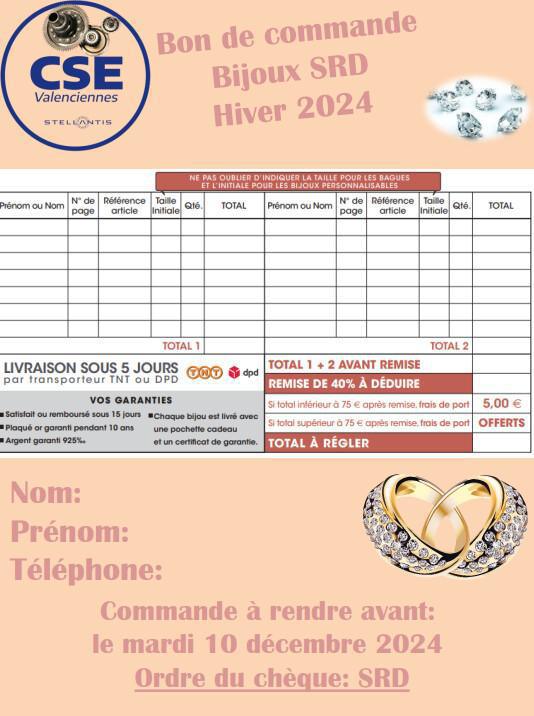 Commande SRD bijoux Commande SRD bijoux