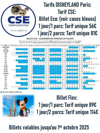 Tarif Billet Disney 2025 jusque le 1er octobre 2025 via le CSE