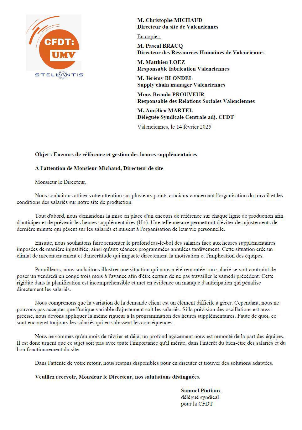 Courrier : Encours de référence et gestion des heures supplémentaires