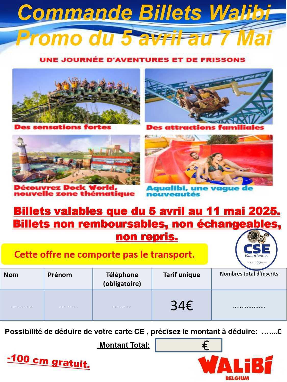 Parc Walibi Belgium Printemps (avant le 26 mars 2025)