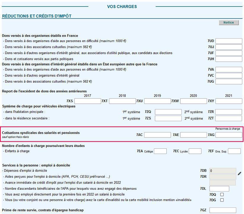 Ma cotisation syndicale déclarable aux IMPOTS sur le Revenu