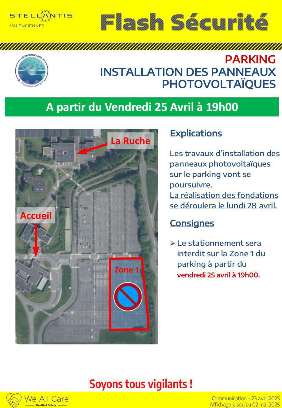 Travaux sur le parking dés Vendredi 25 avril à 19h00