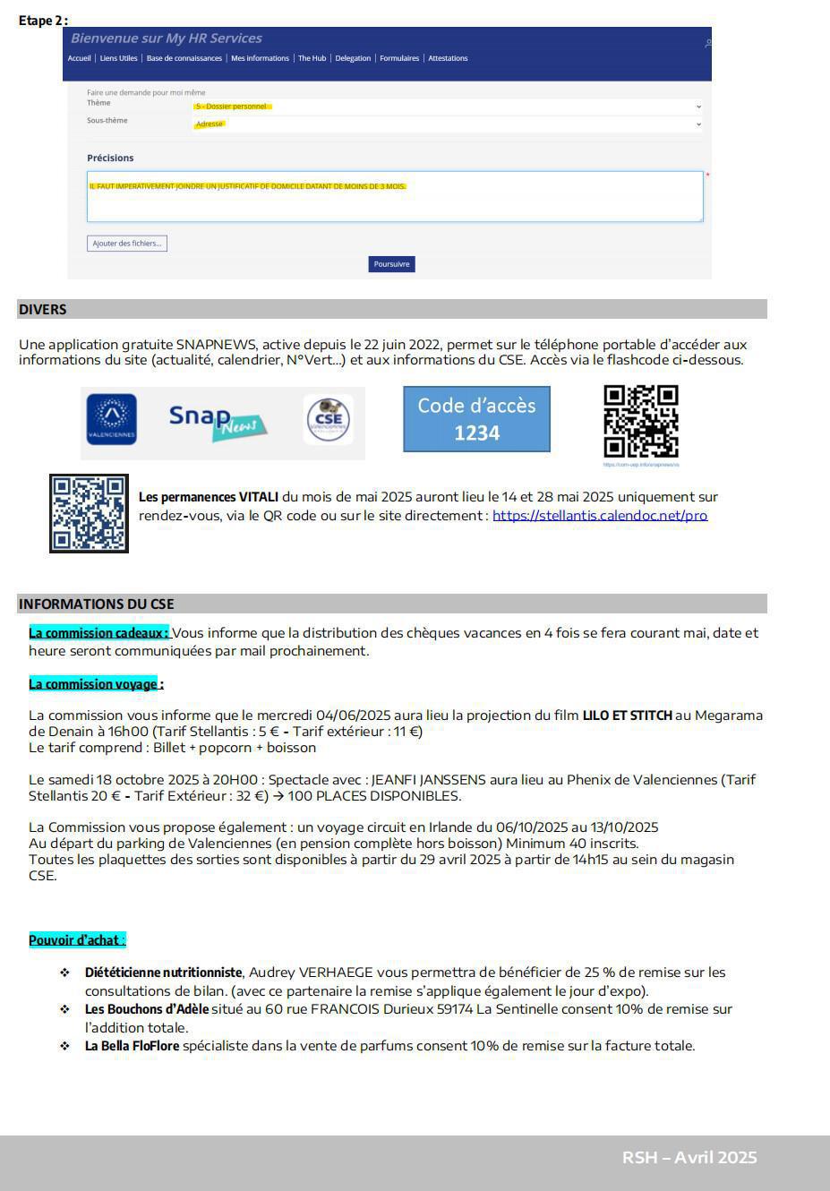 Compte rendu CSE Ordinaire du 29 AVRIL 2025