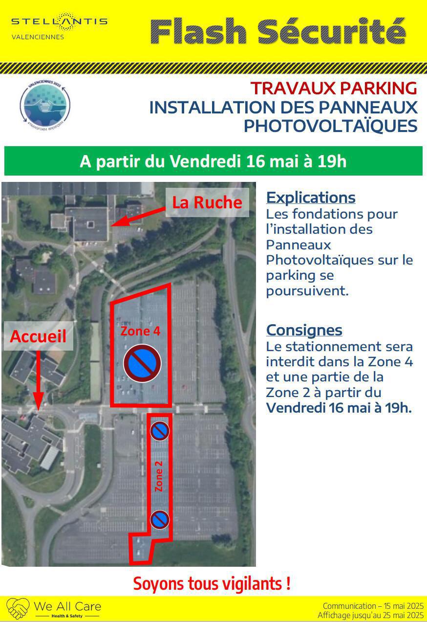 Info travaux sur le parking à partir du vendredi 16 mai 2025