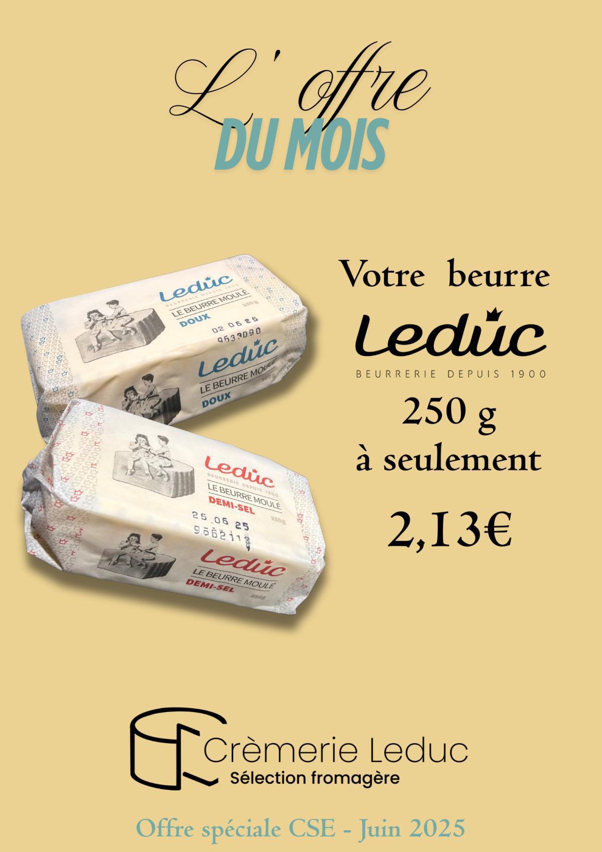 Commande de beurre Leduc (à rendre avant le 16 juin 2025)