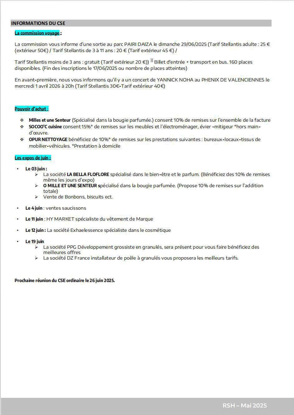 CSE Ordinaire Mai 2025 CSE Ordinaire Mai 2025