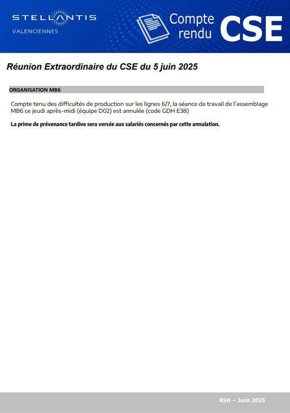 CSE EXTRA du 05 Juin 2025 à 9h15