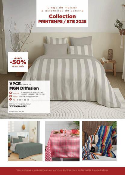 Nouveau catalogue VPCE linge de maison et ustensiles de cuisine (à rendre avant le 11 juillet 2025)