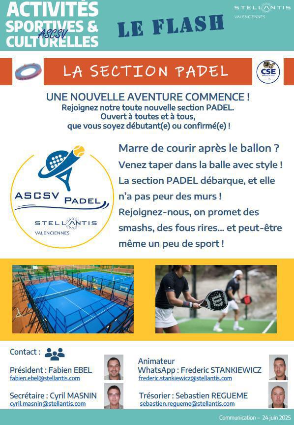 Nouveauté ASCSV : La section PADEL
