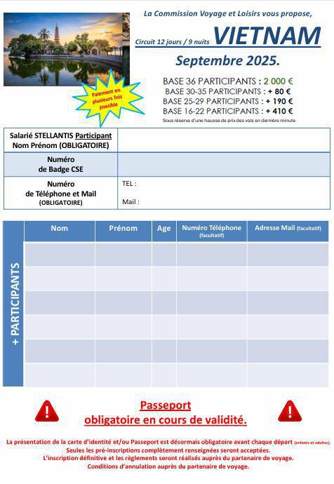 Circuit de 12 jours au Vietnam septembre 2026 Circuit de 12 jours au Vietnam septembre 2026