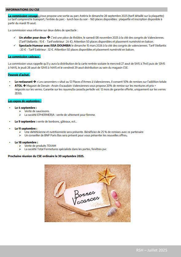 CSE ORDINAIRE de Juillet 2025