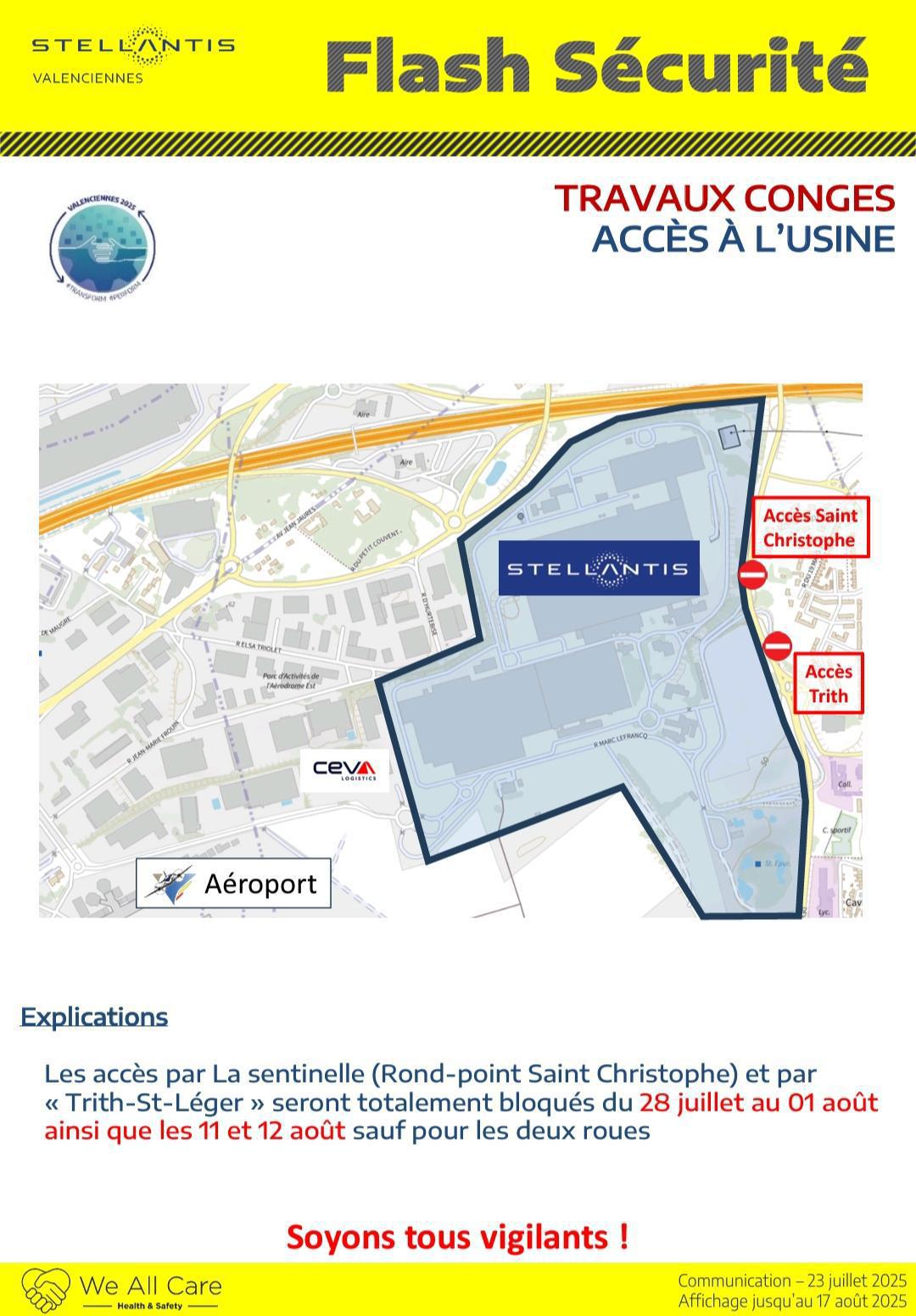 Travaux à partir du 28 juillet accès parking bloqués