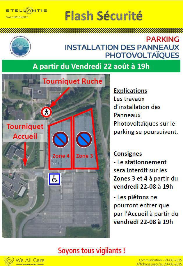 Travaux parking à partir du vendredi 22 aout 19H