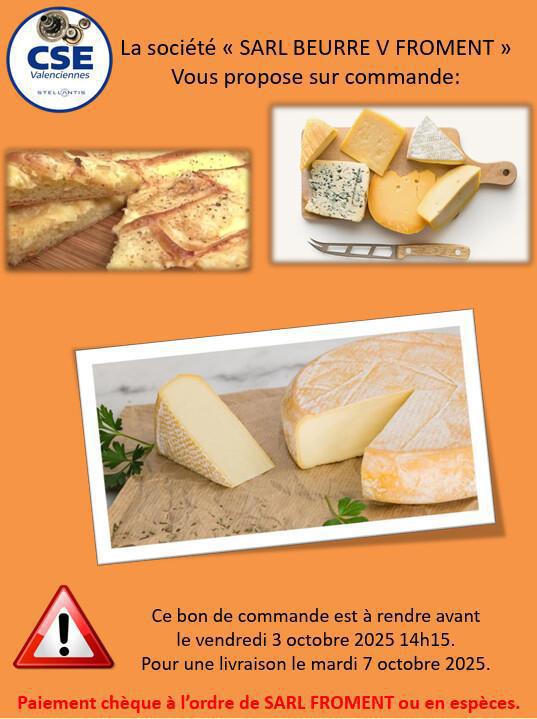 Produits laitiers (à rendre avant le 3 octobre 2025)