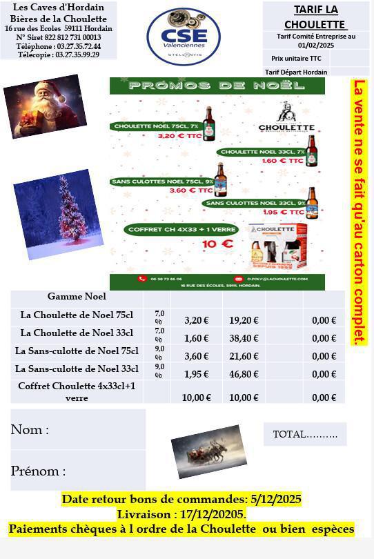 Bière de la Choulette Spéciale Noël