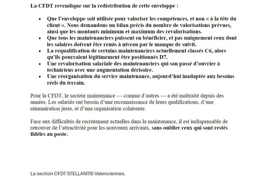 Déclaration CSE ordinaire du 30 octobre 2025 par la CFDT du site de Valenciennes