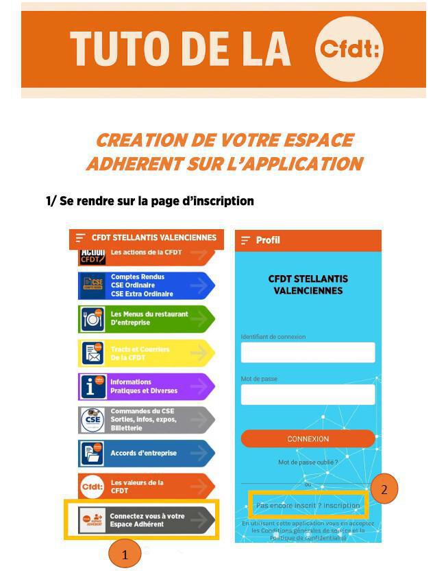 TUTO de la CFDT : créer son espace adhérent 