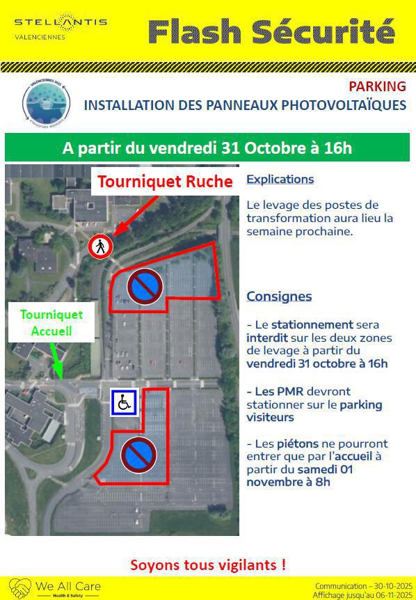 Travaux sur le Parking dés le vendredi 31 octobre 2025