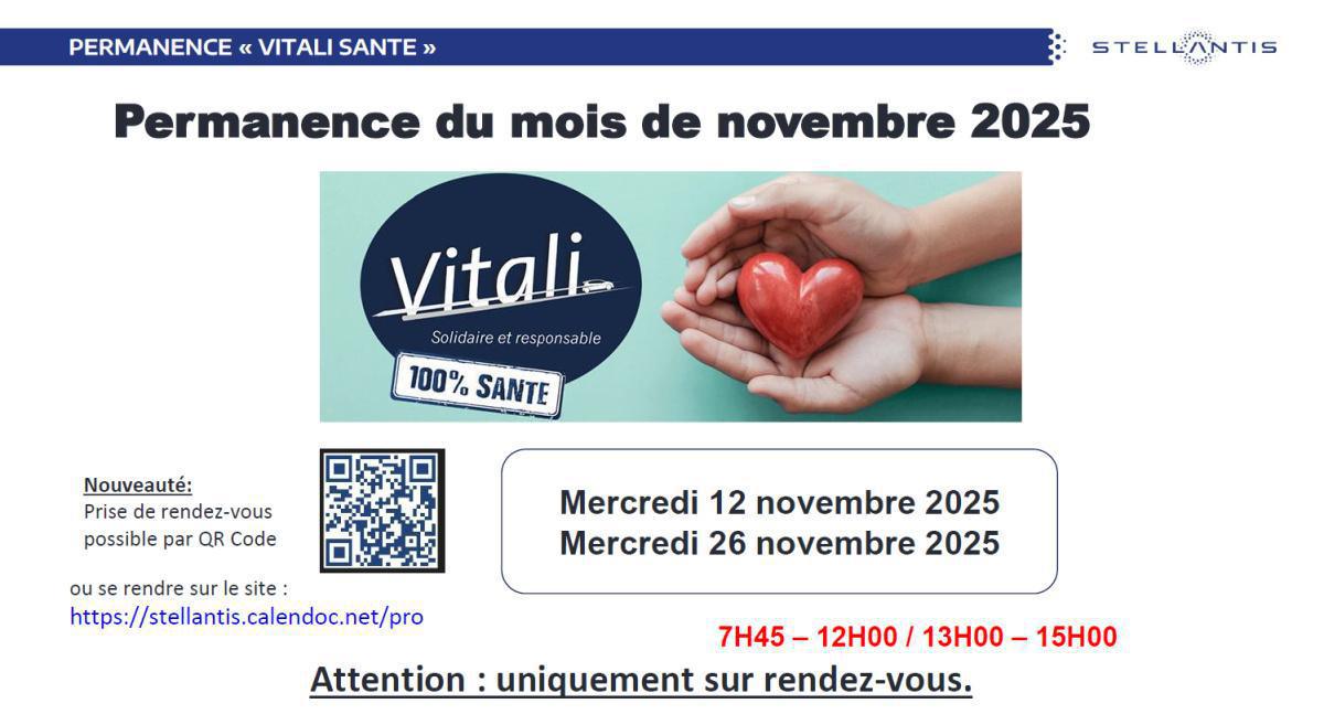RDV VITALI Novembre 2025 sur Valenciennes