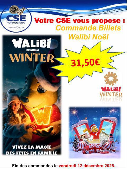 Billetterie Walibi Belgique noël 2025