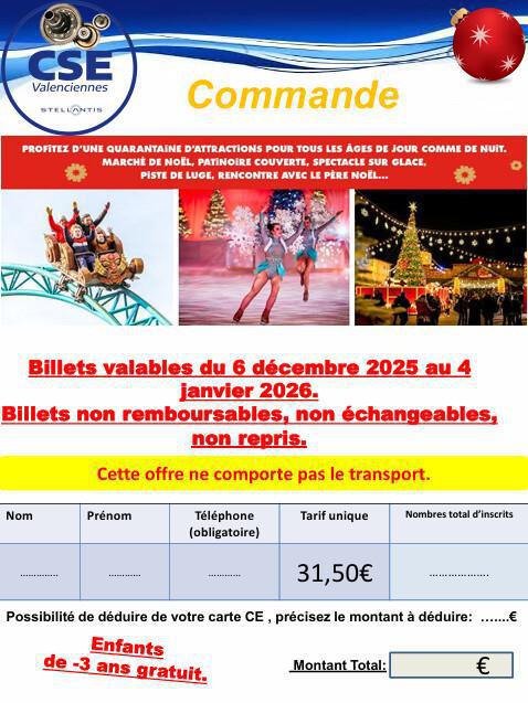 Billetterie Walibi Belgique noël 2025