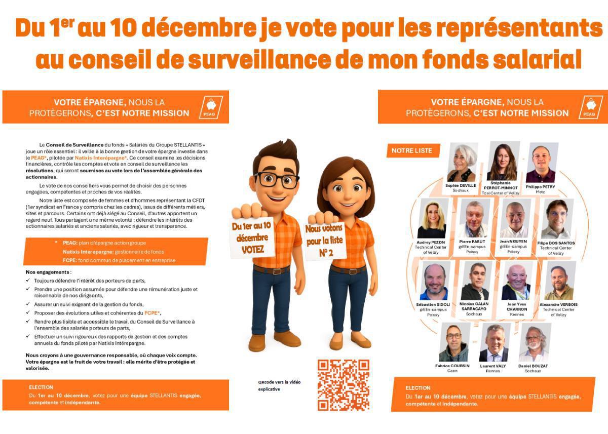 Conseil de surveillance du PEAG Stellantis => nous avons besoin de VOUS