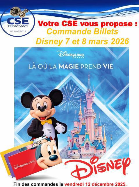 Billet Disneyland Paris Mars 2026 Billet Disneyland Paris Mars 2026