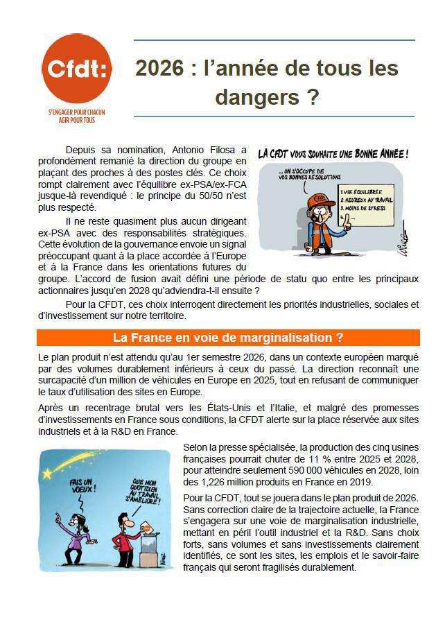Tract CFDT : 2026 l'année de tous les dangers