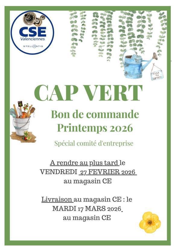 Catalogue de Cap Vert printemps 2026 (à rendre avant le 27 février 2026)