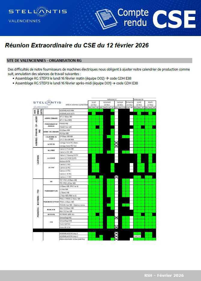 Compte rendu CSE extra du 12 février 2026 à 16h30