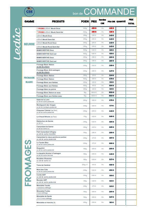 Leduc produits laitiers (à rendre avant le 16 mars 2026)