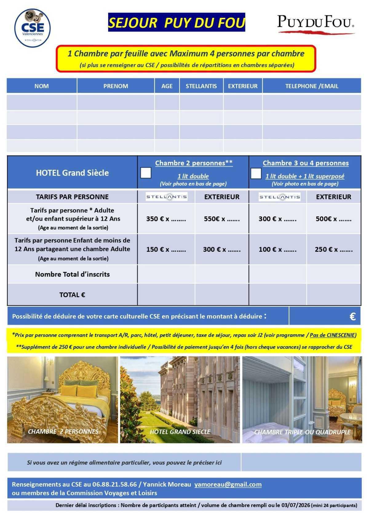 Puy du fou le 25,26,27 septembre 2026