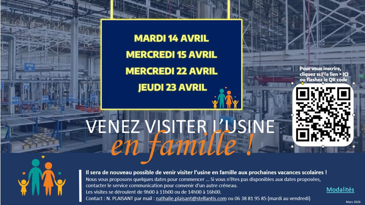 Visites de l'usine en famille AVRIL 2026