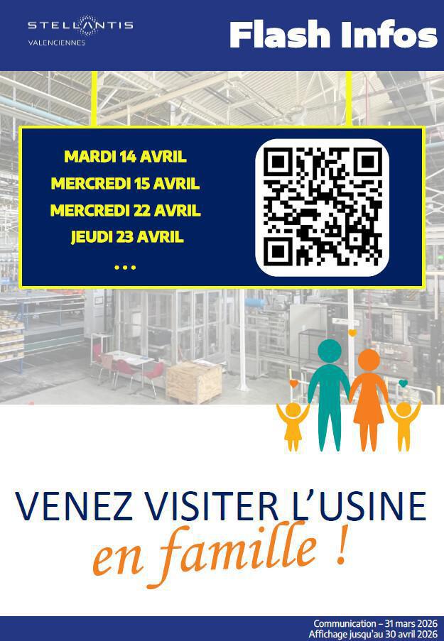 Visites de l'usine en famille AVRIL 2026