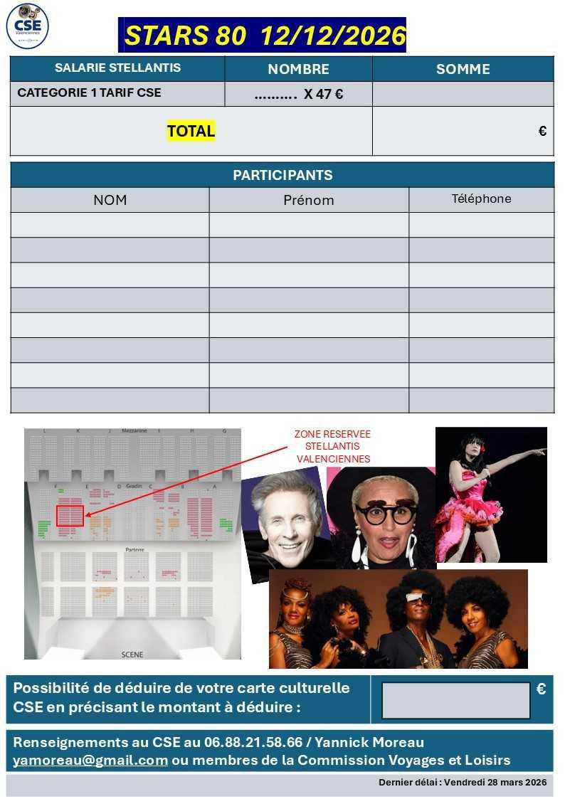 Concert les années 80 à Gayant Expo, le 12 décembre 2026