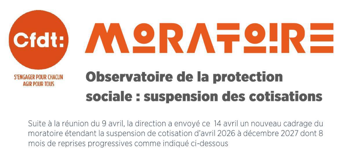 Tract : Observatoire de la protection sociale => suspension des cotisations