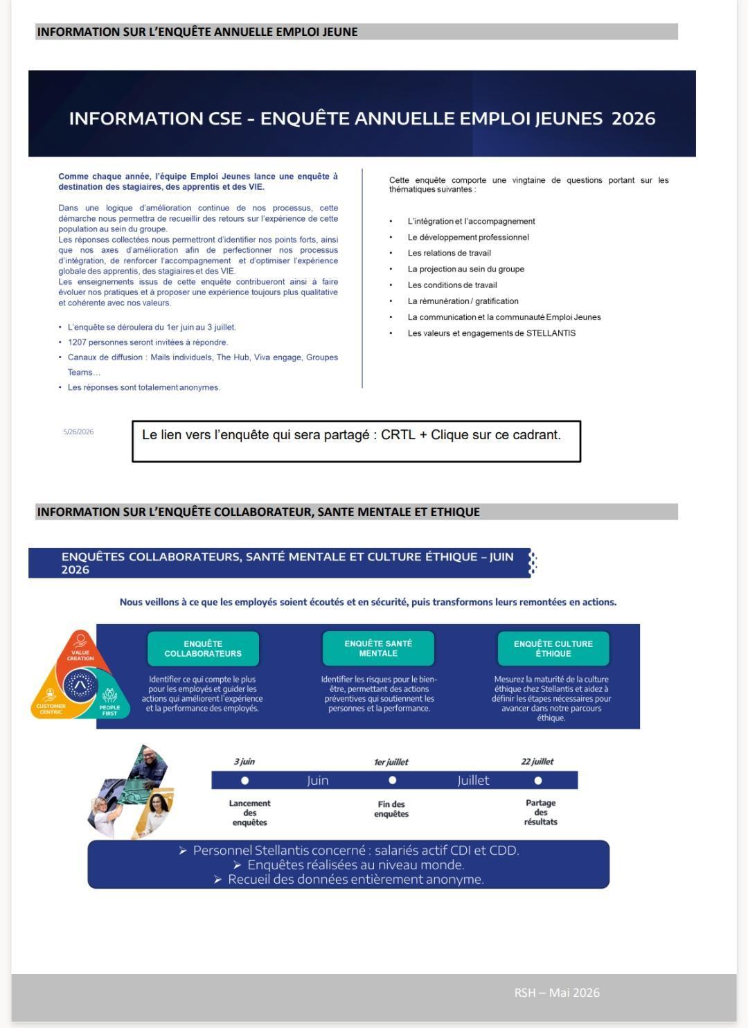 CSE Ordinaire du 28 mai 2026 