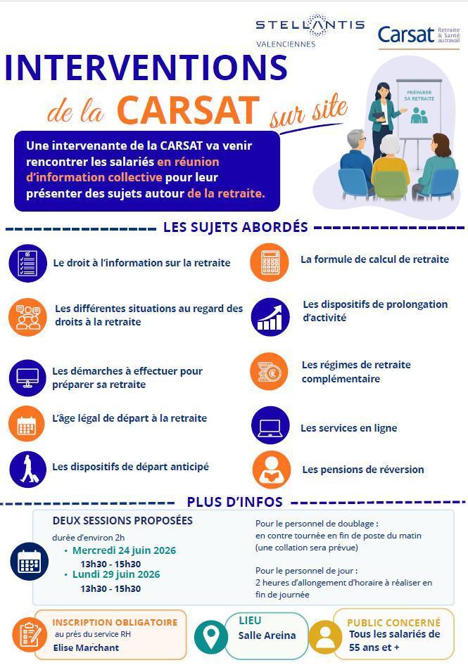Rendez-vous avec la carsat sur le site de valenciennes