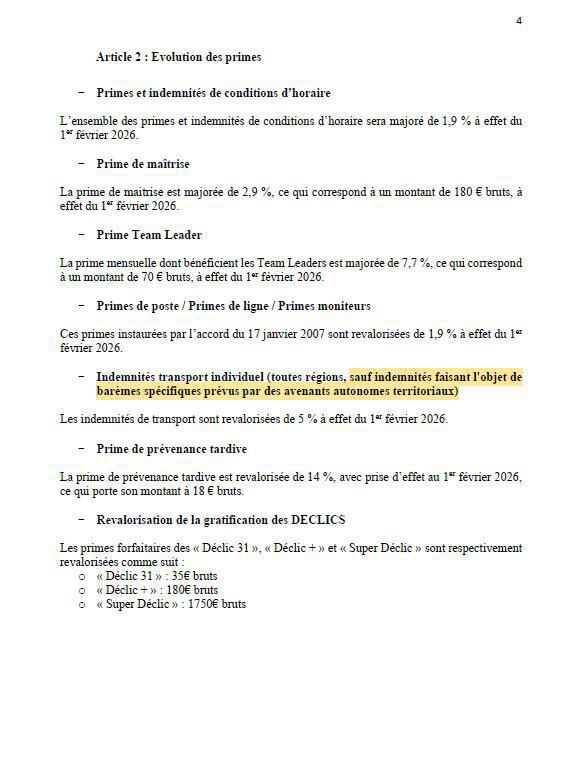 Accord 2024 : Accord autonome territorial Valenciennes-Cambrai (indemnité de transport)
