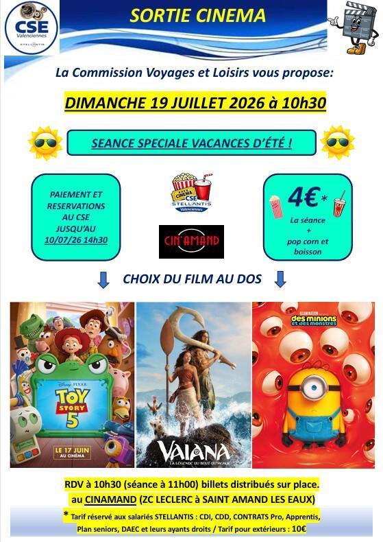 Cinéma saint amand les eaux le 19 juillet 2026