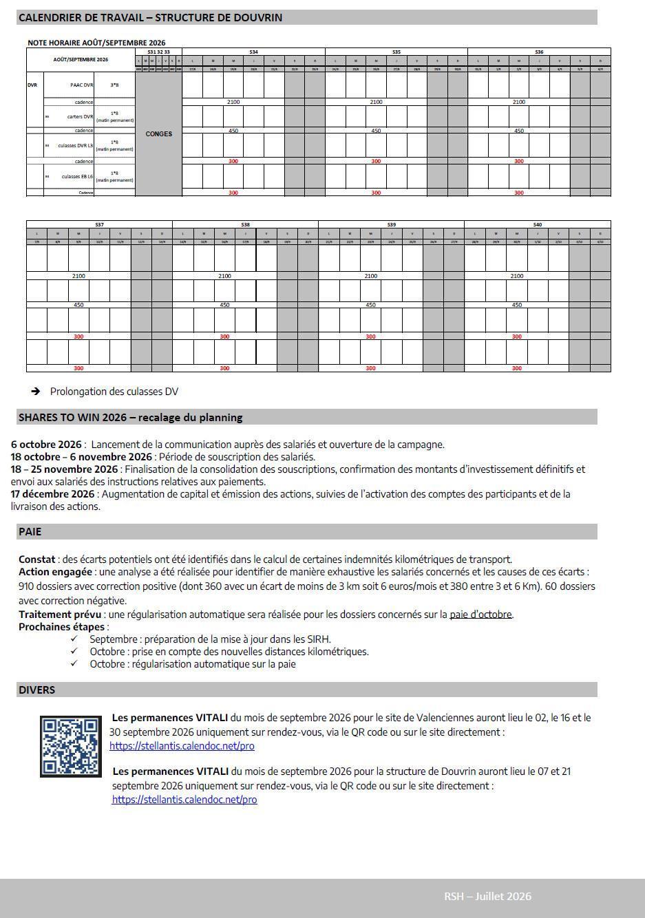 Compte rendu du CSE ordinaire du 23 juillet 2026