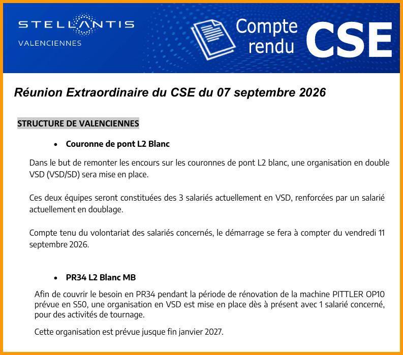 CSE EXTRA du 07 septembre 2026 à 09h00
