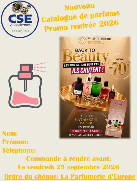 Parfums pour la rentrée (à rendre avant le 25 septembre 2026) Parfums pour la rentrée (à rendre avant le 25 septembre 2026)