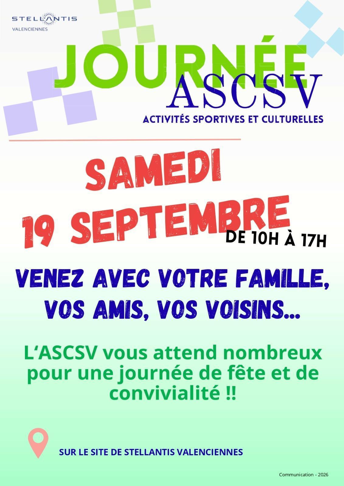 Fête de l'ASCSV ce samedi 19 septembre 2026