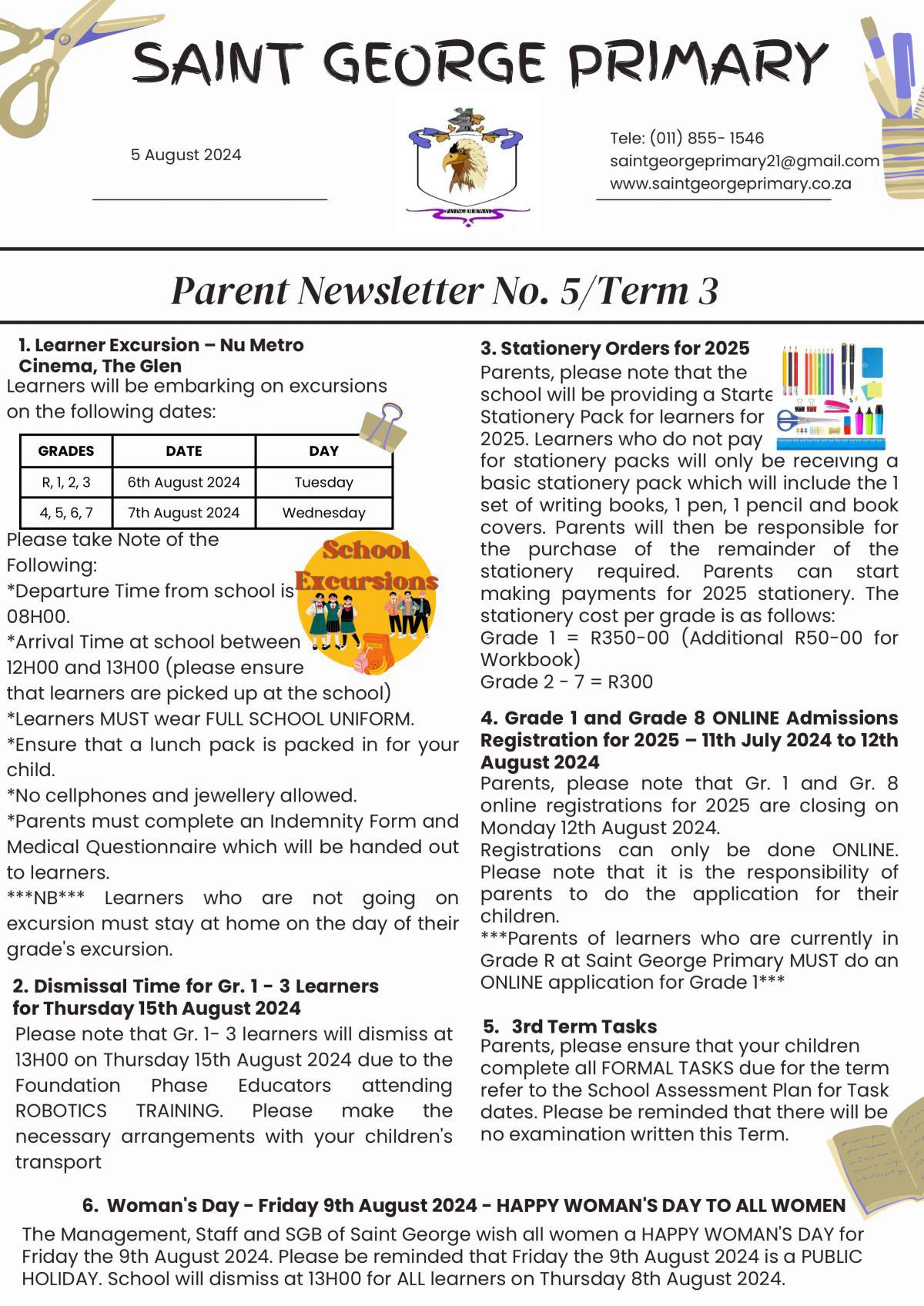 Newsletter No.5 / Term 3