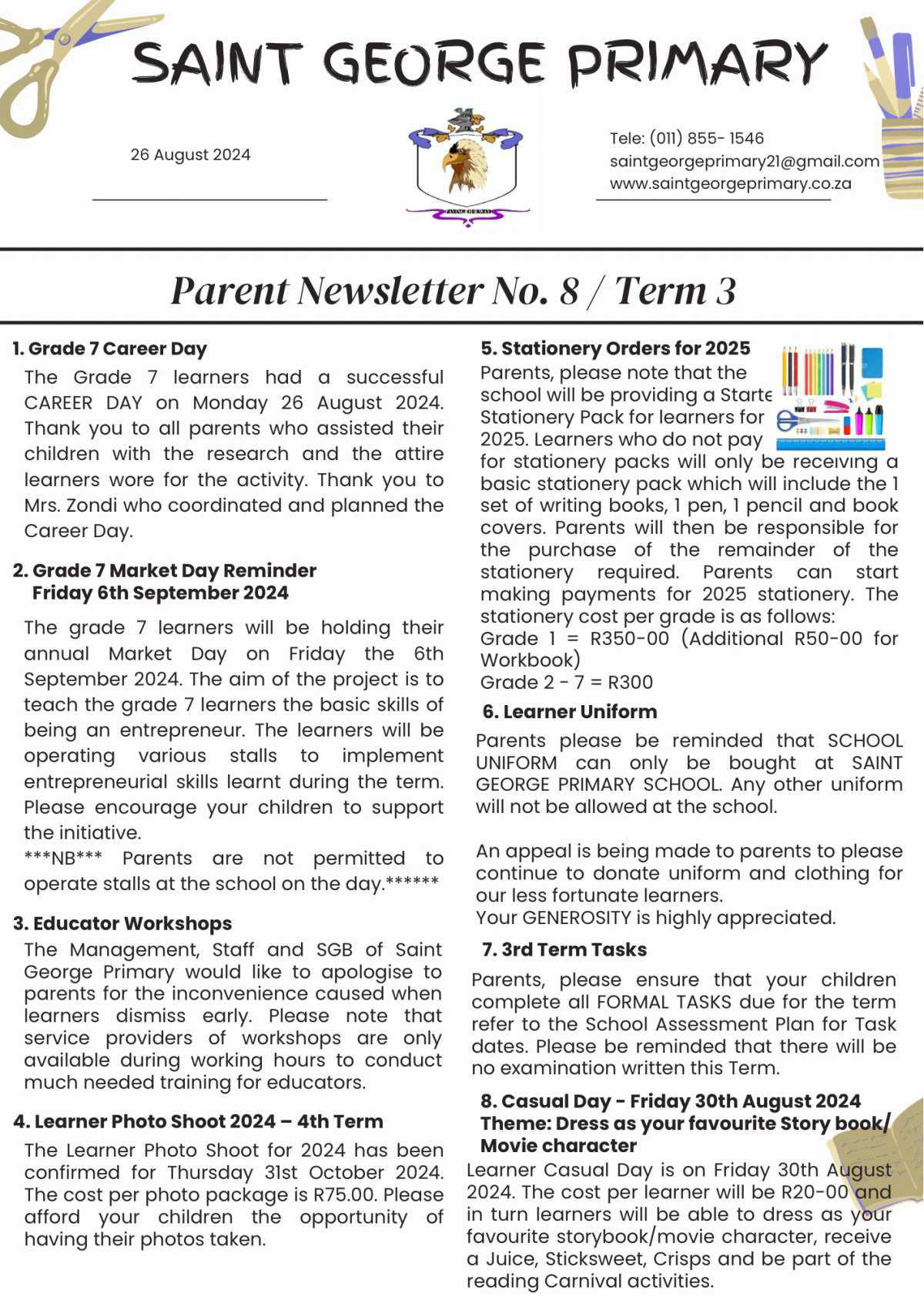 Newsletter No.8 / Term 3