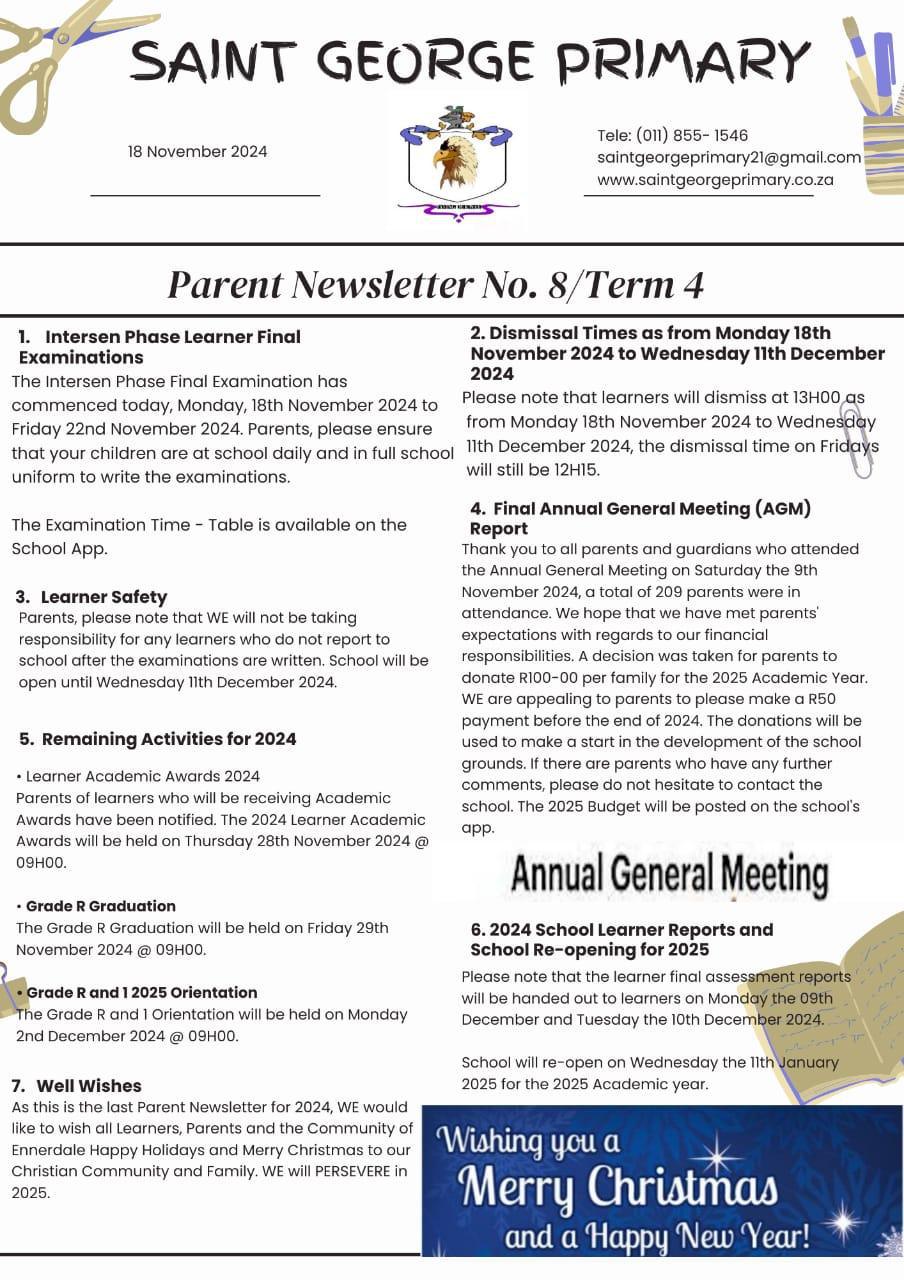 NEWSLETTER NO.8 / TERM 4